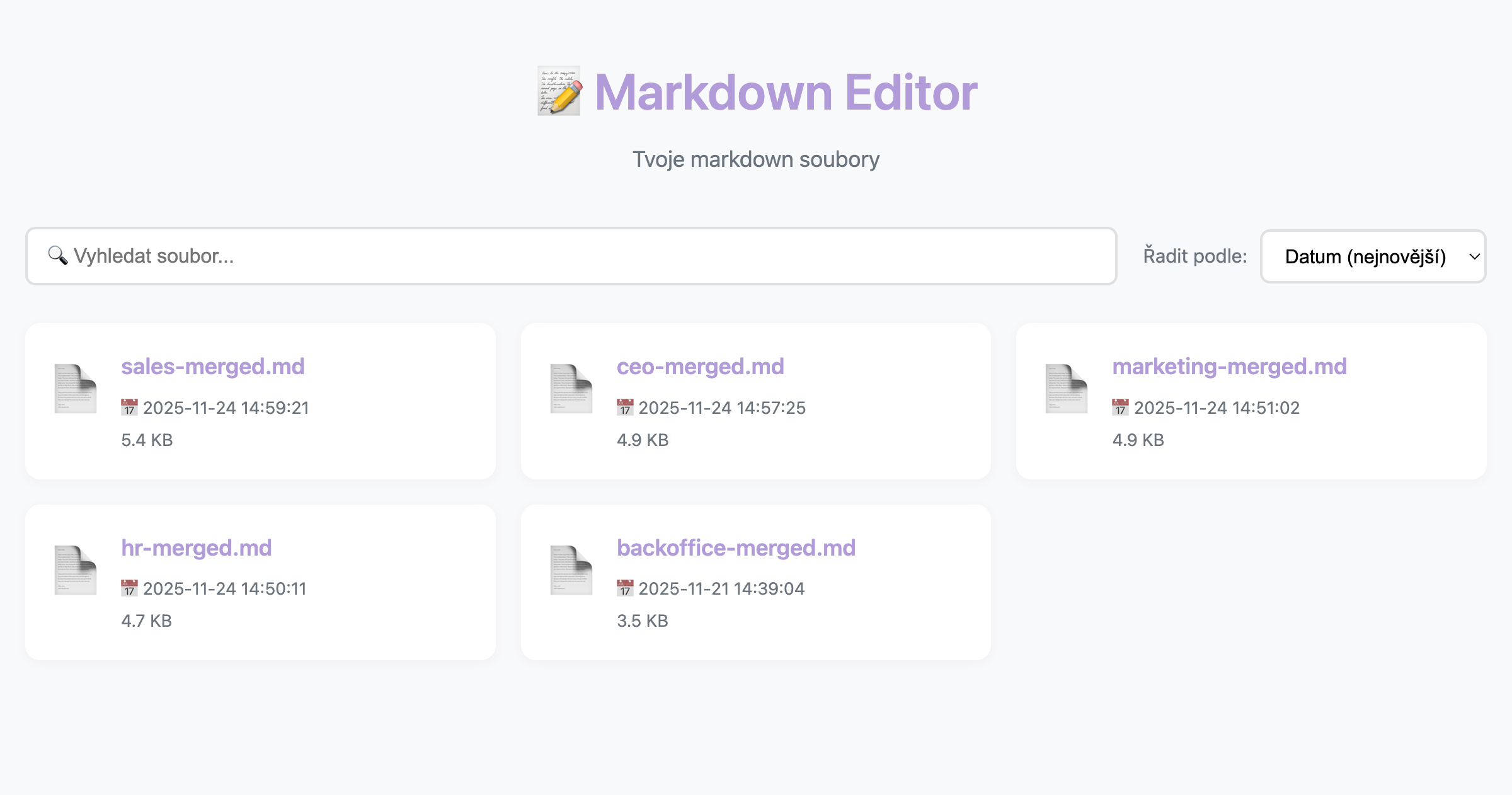 Markdown Editor - lokální WYSIWYG editor